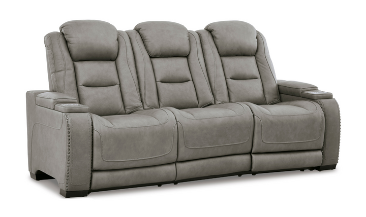 Ashley Man-Den 3-Seater Power-Reclining Sofa with Adjustable Headrest