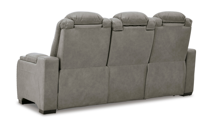 Ashley Man-Den 3-Seater Power-Reclining Sofa with Adjustable Headrest