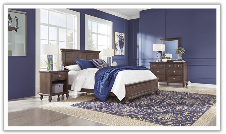 Marie Queen Bed, Nightstand and Dresser with Mirror by homestyles