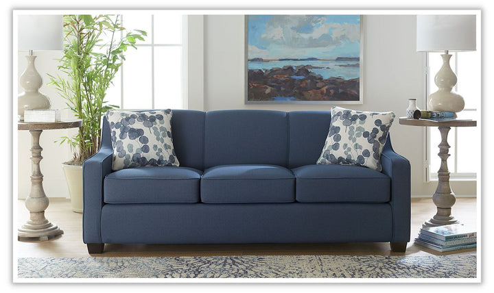 Best Home Furniture Marinette 3-Seater Sleeper Sofa in Blue (Full/Queen Size)