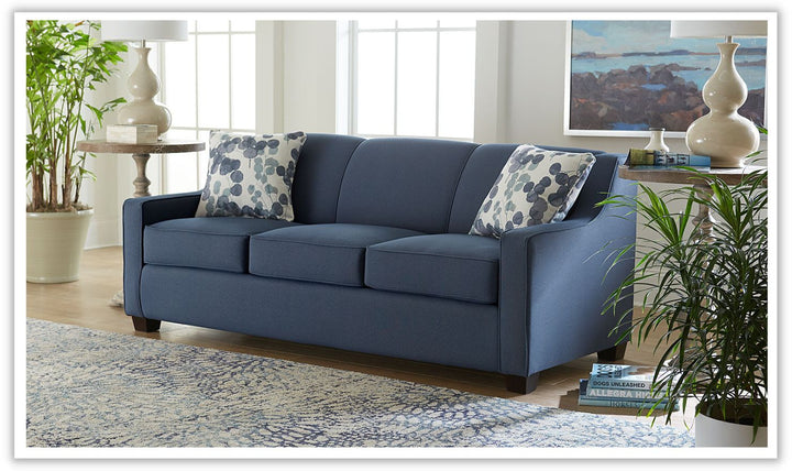 Best Home Furniture Marinette 3-Seater Sleeper Sofa in Blue (Full/Queen Size)