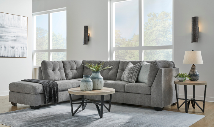 Marleton 2-Piece Full Sleeper Sectional with Chaise in Fabric