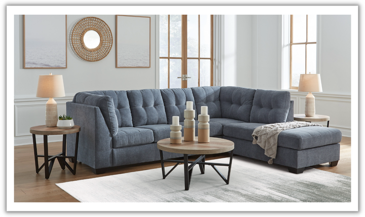 Marleton 2-Piece Tufted Fabric Sectional with Chaise-Jennifer Furniture