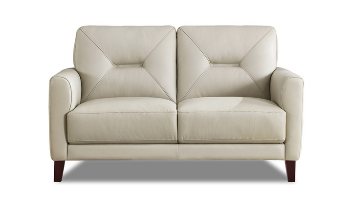 Mavis 2-Seater Leather Loveseat With Track Arms-Jennifer Furniture