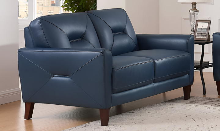 Mavis 2-Seater Leather Loveseat With Track Arms-Jennifer Furniture