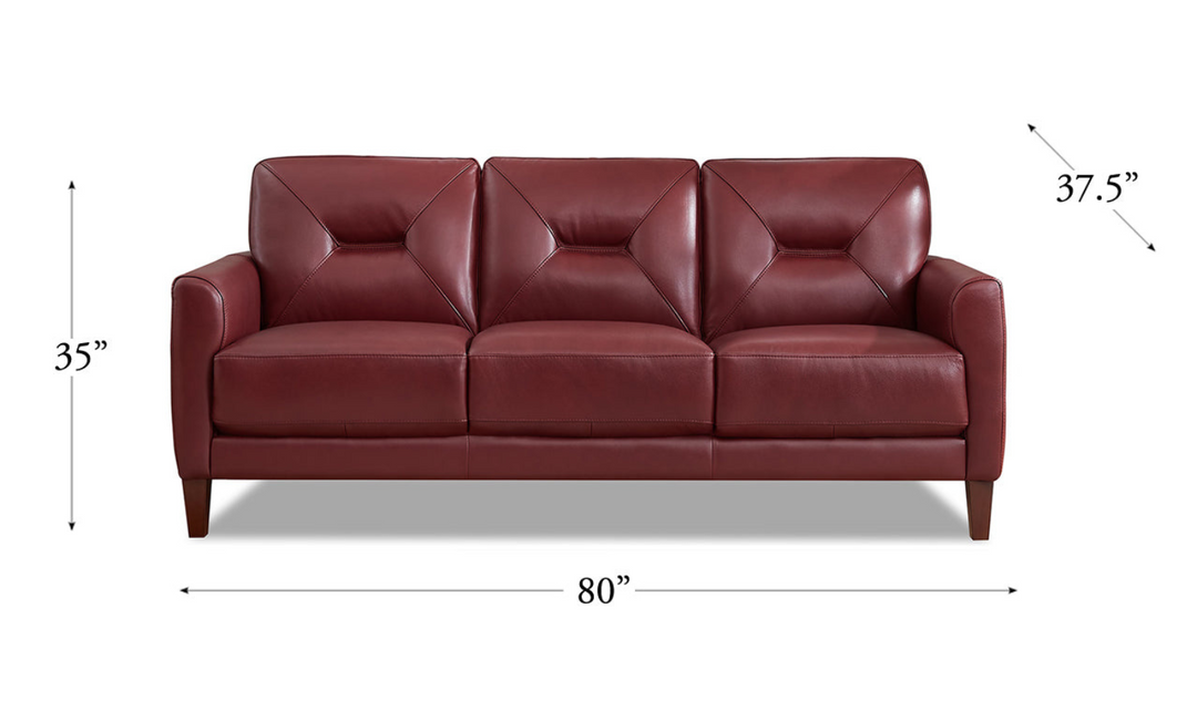 Mavis 3-Seater Leather Sofa With Track Arms