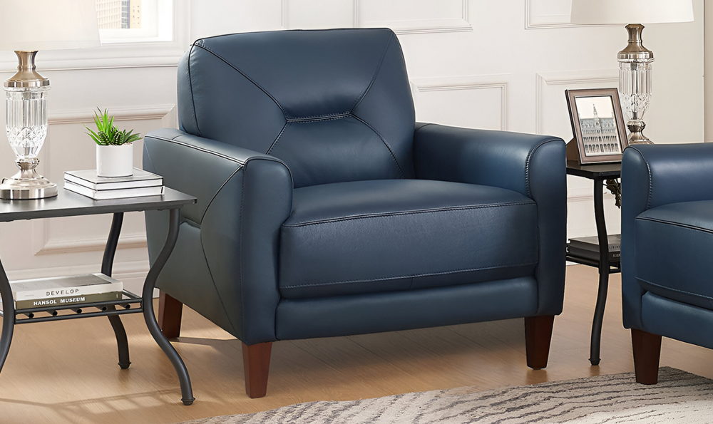 Mavis Leather Chair With Track Arms-Jennifer Furniture