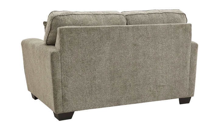 Ashley  McCluer Mocha Fabric Loveseat + 2 Throw pillows