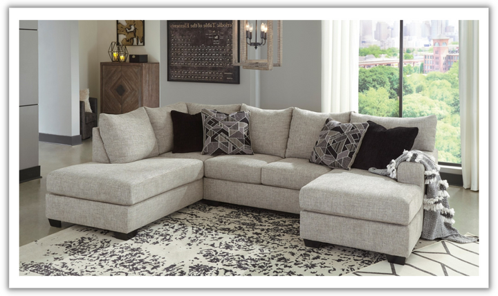 Megginson U-shaped Fabric Sectional with Chaise-Jennifer Furniture