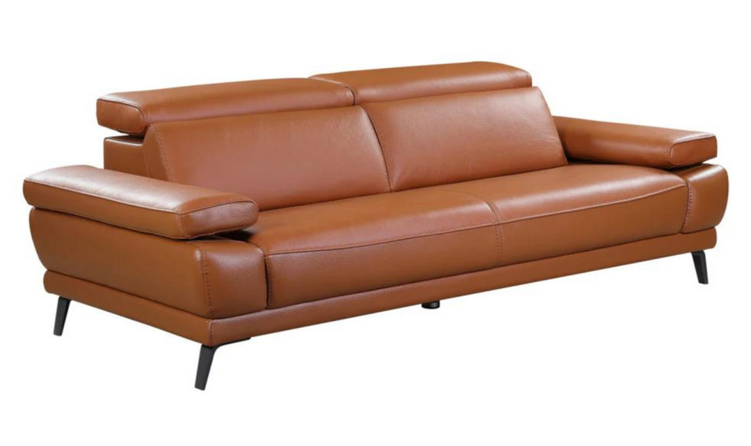 Mercer Leather Loveseat With Motion Headrest