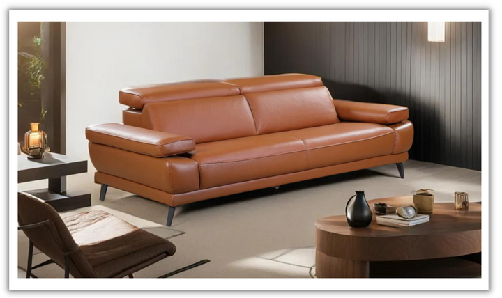 Mercer Leather Loveseat With Motion Headrest