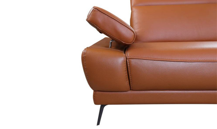 Mercer Leather Loveseat With Motion Headrest