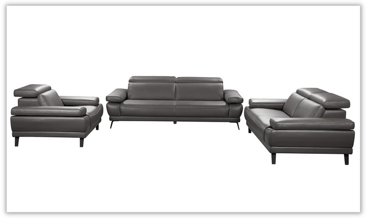 Mercer Leather Living Room Set with Motion Headrest