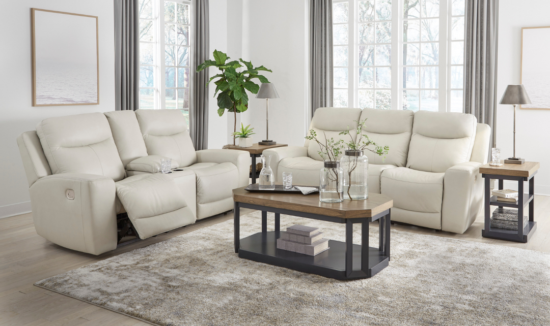 Mindanao Leather Power Recliner Living Room Set