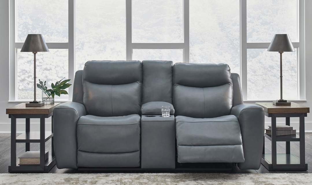 Mindanao Leather Power Recliner Living Room Set