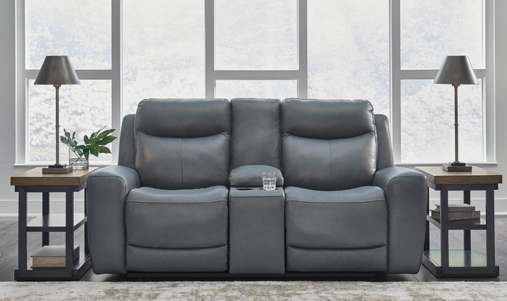 Mindanao Leather Power Recliner Living Room Set