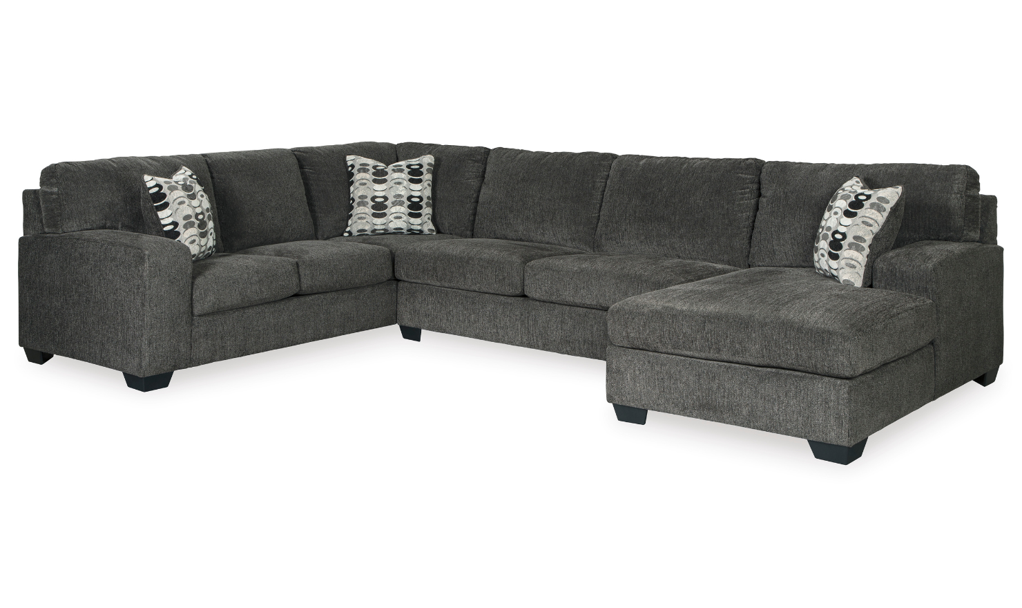 Modern Heritage Ballinasloe Fabric 3-Pieces U-Shaped Sectional Sofa-Jennifer Furniture