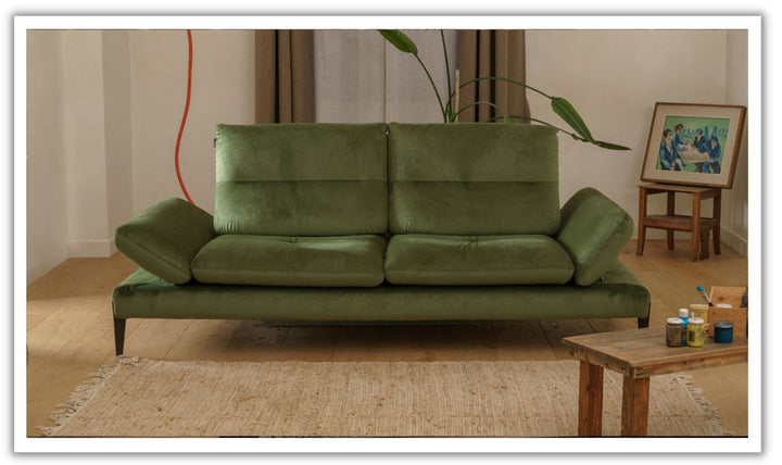 Nicoletti Italia Monnalisa 2-Seater Fabric Sofa With Tufted Seats in Green