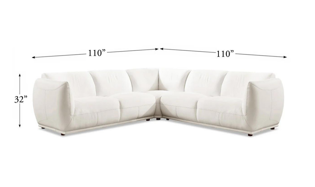 Moon 3-Pieces Leather Sectional Sofa