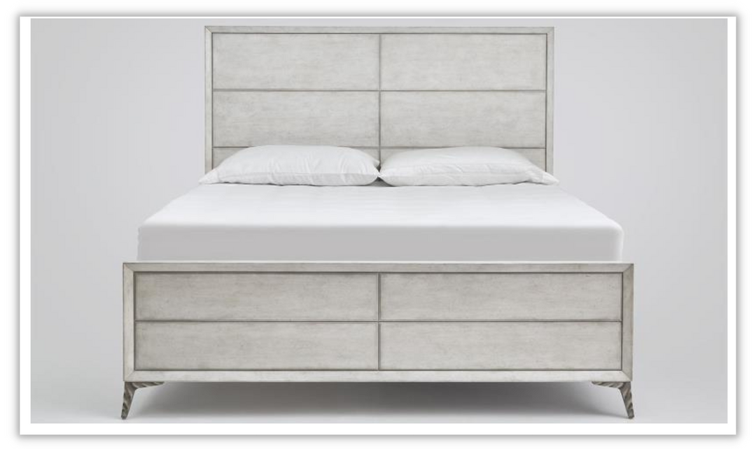 Magnussen Naples White Bed with Exposed Legs + Floor Protectors