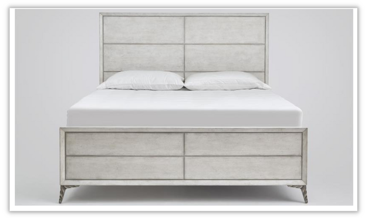 Magnussen Naples White Bed with Exposed Legs + Floor Protectors