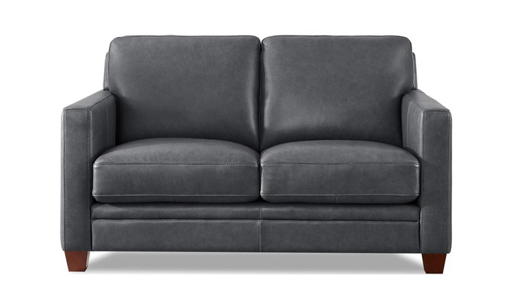 Naples 2-Seater Leather Loveseat With Track Arms-Jennifer Furniture