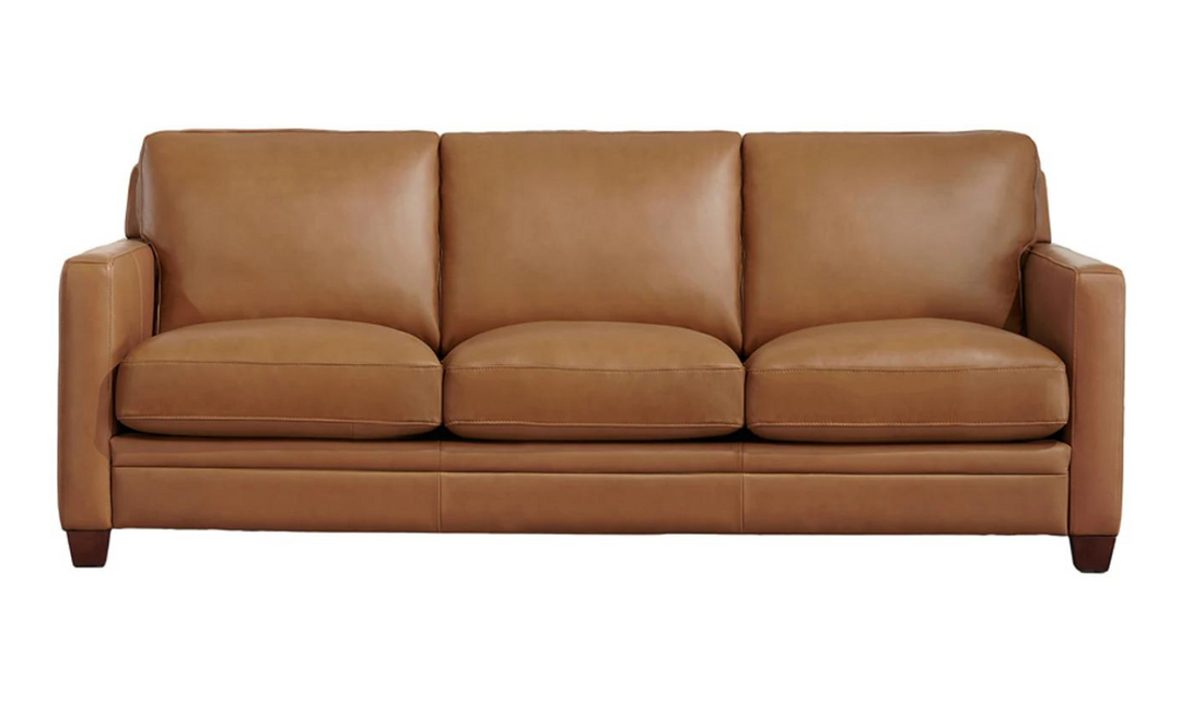 Naples 3-Seater Leather Sofa With Track Arms-Jennifer Furniture