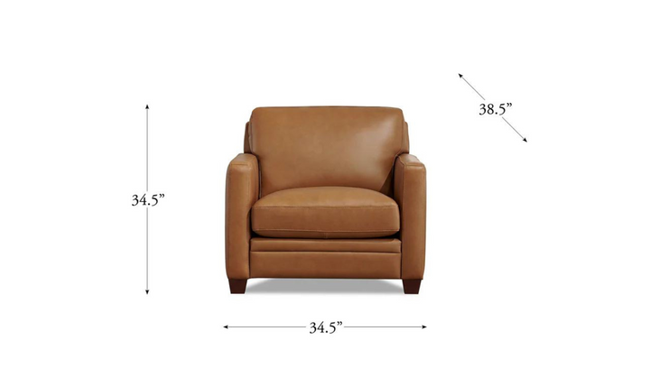 Naples Leather Chair With Track Arms-Jennifer Furniture