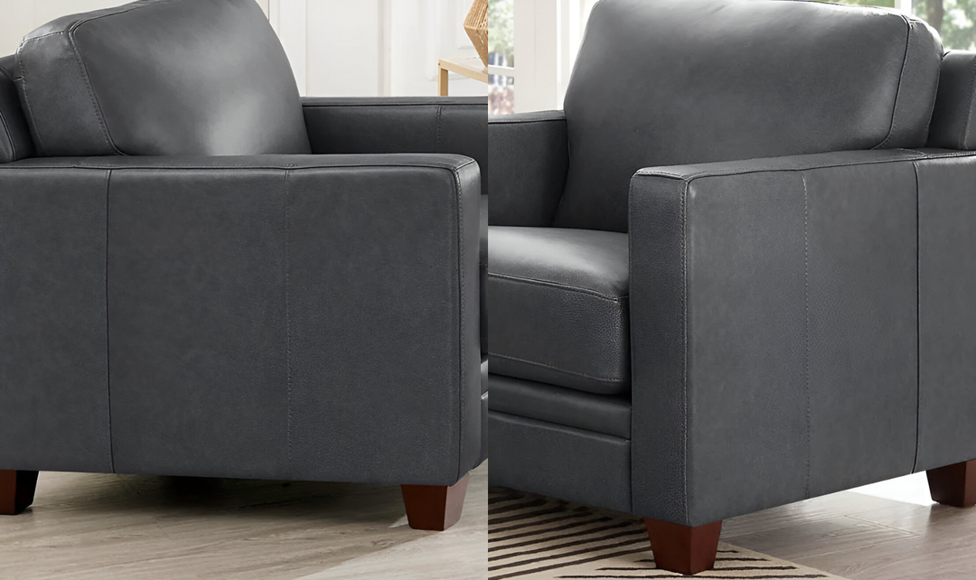 Naples Leather Chair With Track Arms-Jennifer Furniture