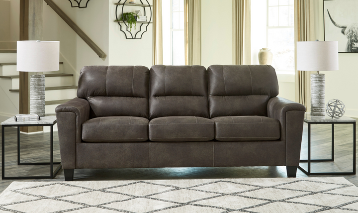 Ashley  Navi 3-Seater Queen Faux Leather Sofa Sleeper