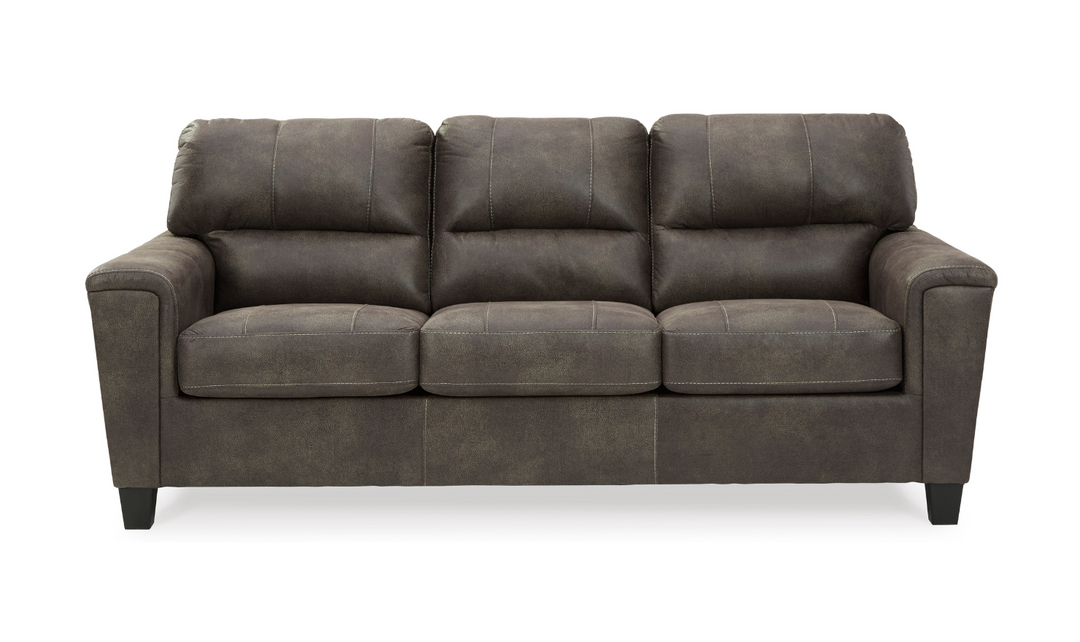 Ashley  Navi 3-Seater Queen Faux Leather Sofa Sleeper