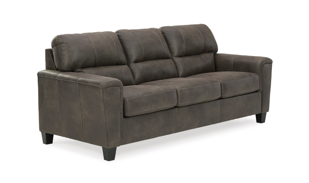 Ashley  Navi 3-Seater Queen Faux Leather Sofa Sleeper