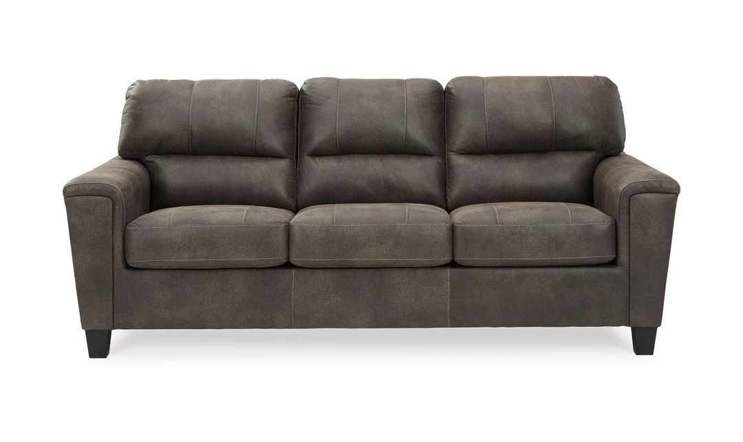 Ashley  Navi 3-Seater Faux Leather Sofa with Track Arms