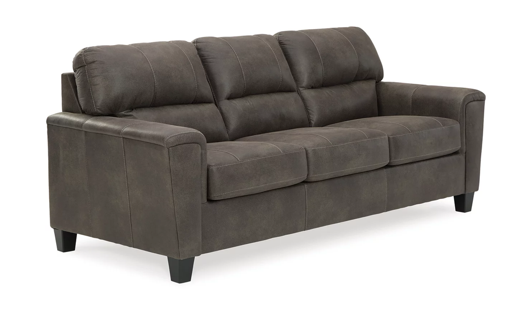 Ashley  Navi 3-Seater Faux Leather Sofa with Track Arms