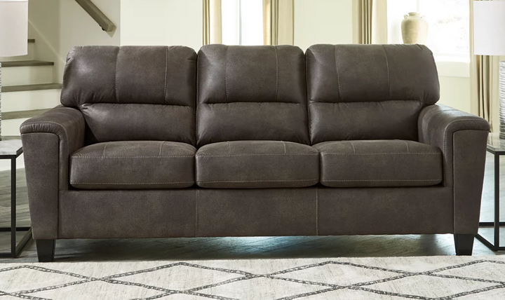 Ashley  Navi 3-Seater Faux Leather Sofa with Track Arms