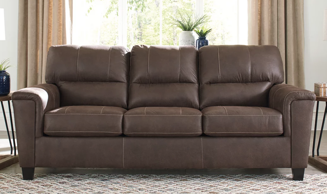 Ashley  Navi 3-Seater Faux Leather Sofa with Track Arms