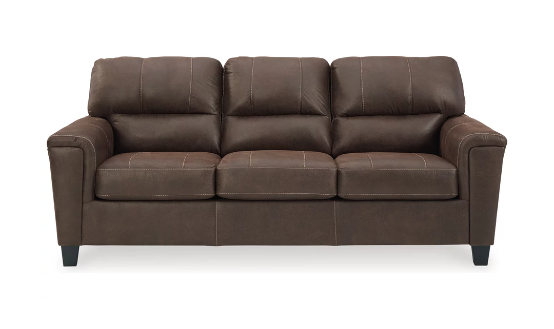 Ashley  Navi 3-Seater Faux Leather Sofa with Track Arms