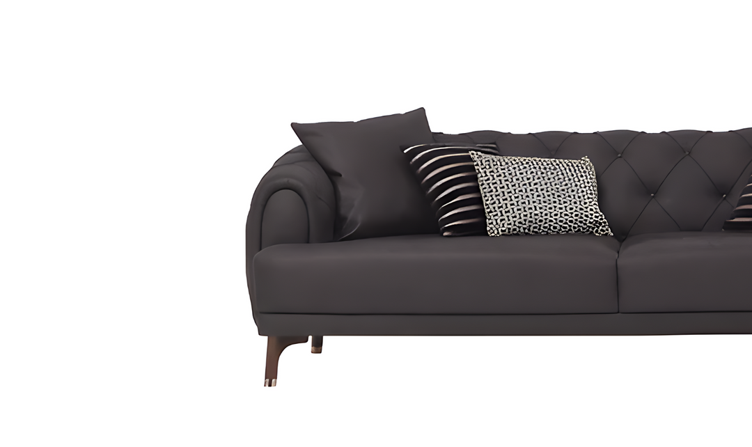 Navona 3-Seater Brown Sofa Bed With Tufted Back