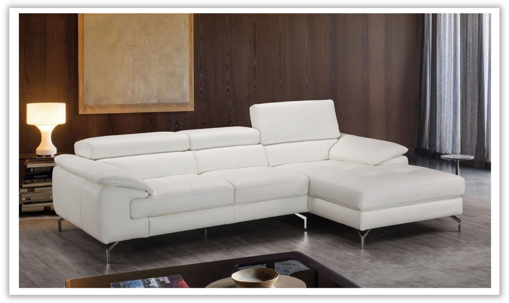 Navone Italian Leather Sectional Sofa with Tight Back at Jennifer Furniture