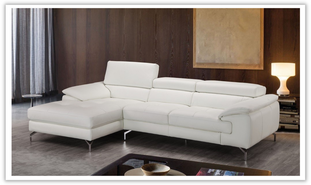 Navone Italian Leather Sectional Sofa with Tight Back at Jennifer Furniture