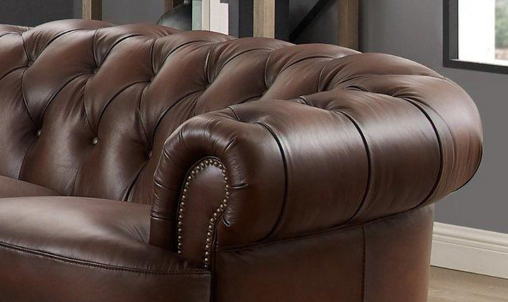 Newport Leather 2-Seater Loveseat With Wooden Legs-Jennifer Furniture