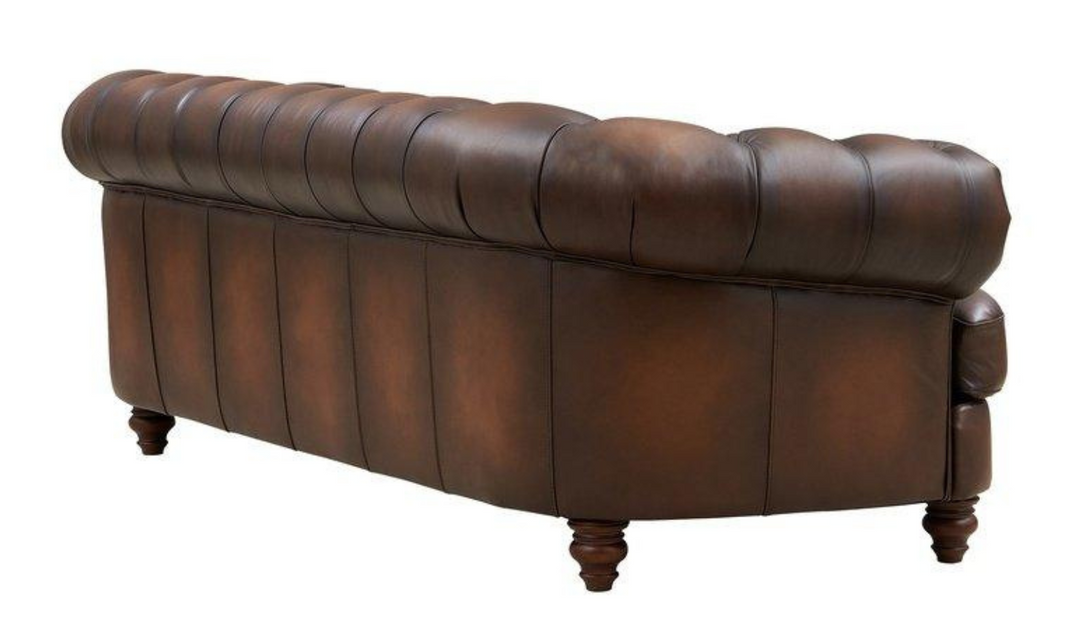 Newport Leather 2-Seater Sofa With Wooden Legs-Jennifer Furniture