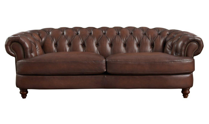 Newport Leather 2-Seater Sofa With Wooden Legs-Jennifer Furniture