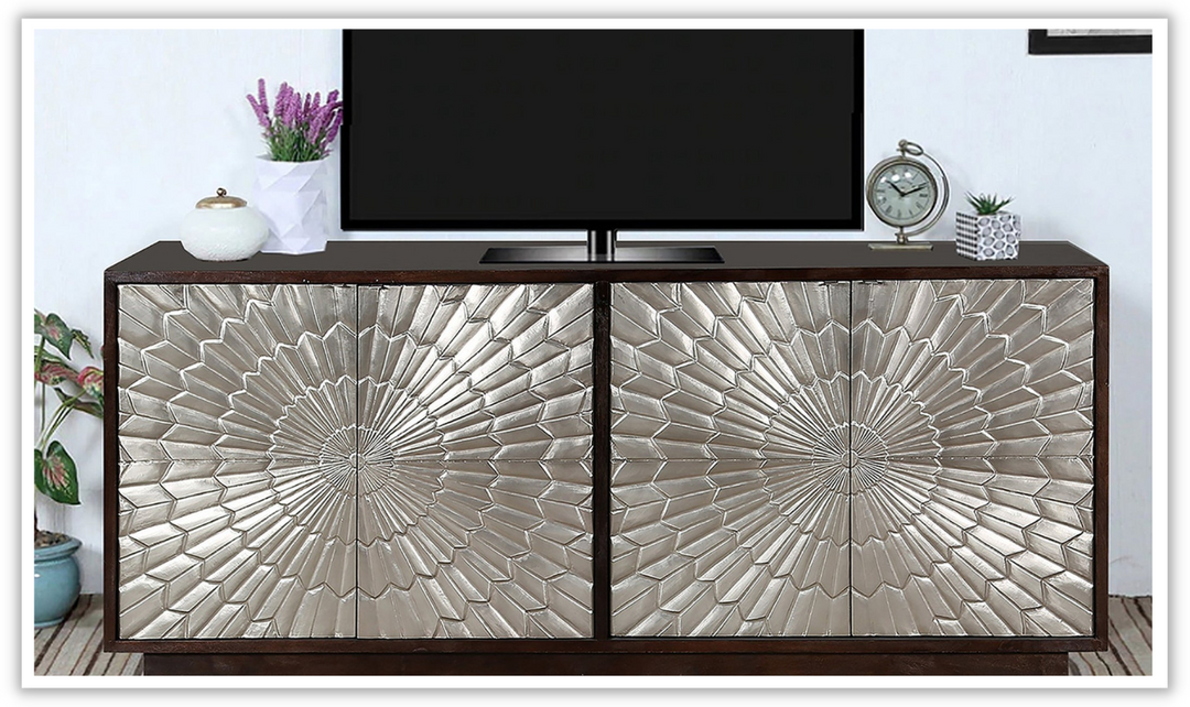 Parker House Crossings Palace Silver Clad TV Console