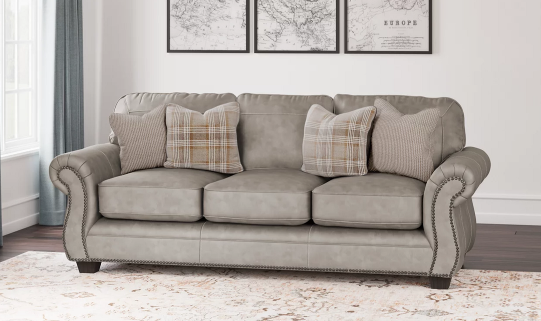 Ashley  Olsberg 3-Seater Fabric Sofa in Light Gray