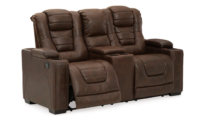 Ashley Owner's Box 2-Seater Leather Recliner Loveseat in Brown-Jennifer Furniture