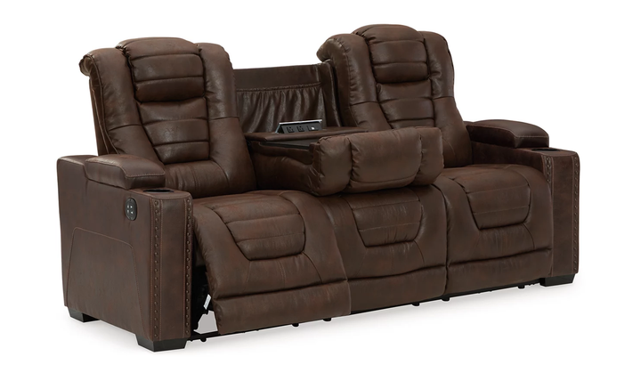 Modern Heritage Owner's Box 3-Seater Dual-Sided Power Reclining Sofa in Brown-Jennifer Furniture