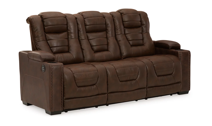 Modern Heritage Owner's Box 3-Seater Dual-Sided Power Reclining Sofa in Brown-Jennifer Furniture