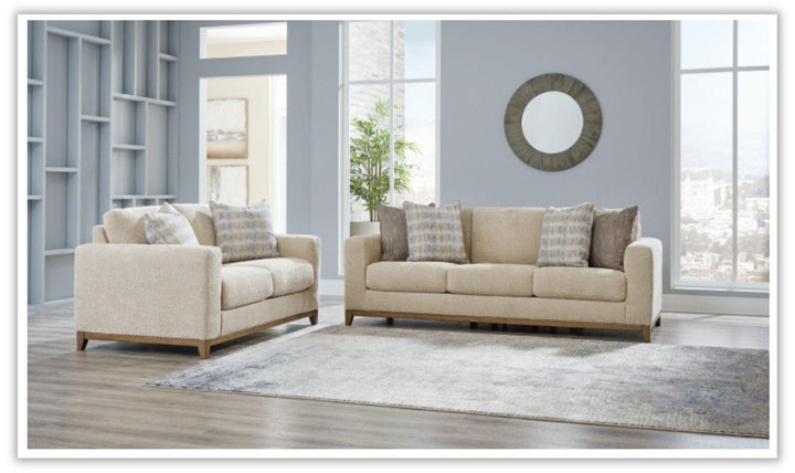 Ashley  Parklynn Stationary Fabric Living Room Set in Light Brown