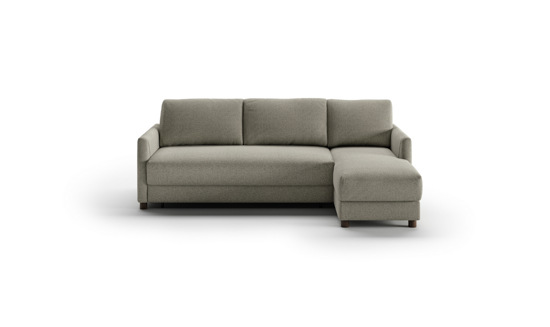 Pint L-Shaped 3-Seater Charcoal Fabric Sectional Sofa Sleeper